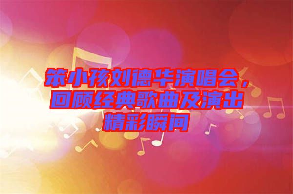 笨小孩劉德華演唱會，回顧經(jīng)典歌曲及演出精彩瞬間