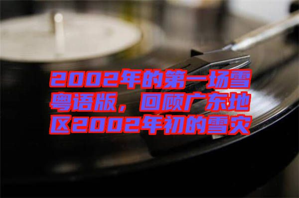 2002年的第一場(chǎng)雪粵語(yǔ)版，回顧廣東地區(qū)2002年初的雪災(zāi)