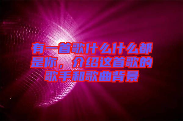 有一首歌什么什么都是你，介紹這首歌的歌手和歌曲背景