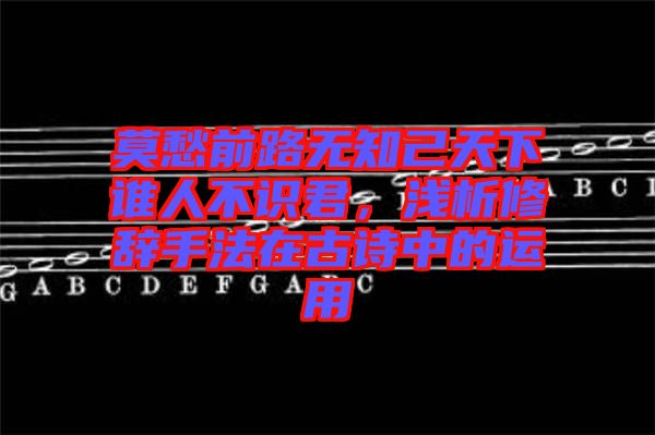 莫愁前路無知己天下誰人不識君，淺析修辭手法在古詩中的運用
