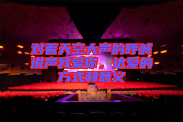 對著天空大聲的呼喊說聲我愛你，達(dá)愛的方式和意義