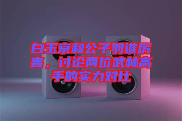 白玉京和公子羽誰厲害，討論兩位武林高手的實(shí)力對(duì)比