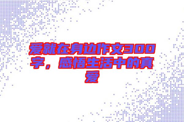 愛(ài)就在身邊作文300字，感悟生活中的真愛(ài)