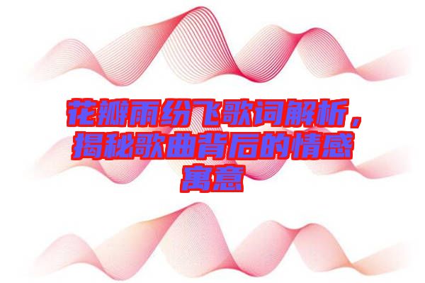 花瓣雨紛飛歌詞解析，揭秘歌曲背后的情感寓意