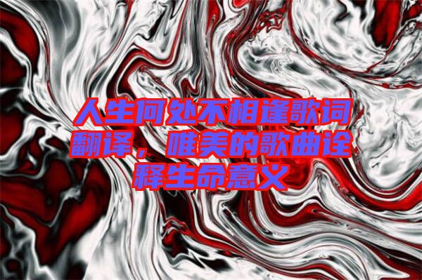 人生何處不相逢歌詞翻譯，唯美的歌曲詮釋生命意義