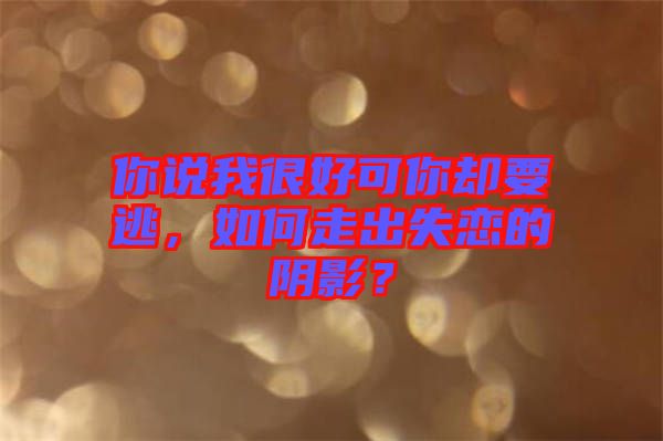 你說我很好可你卻要逃，如何走出失戀的陰影？