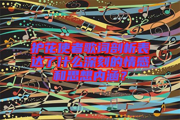 護花使者歌詞剖析表達了什么深刻的情感和思想內(nèi)涵？