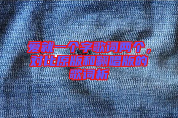 愛就一個字歌詞兩個，對比原版和翻唱版的歌詞析