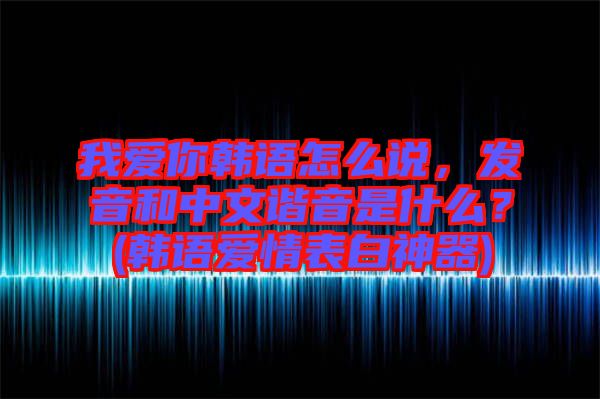 我愛你韓語怎么說，發(fā)音和中文諧音是什么？(韓語愛情表白神器)