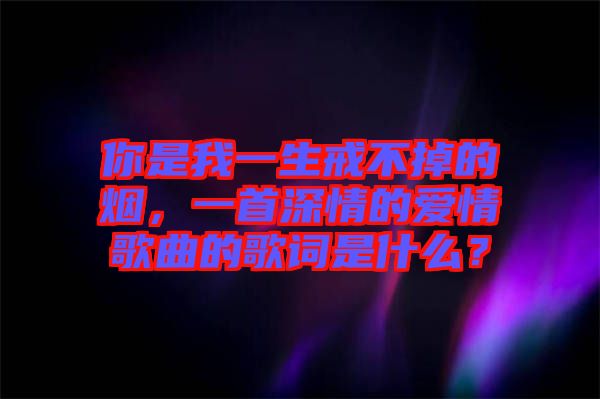 你是我一生戒不掉的煙，一首深情的愛情歌曲的歌詞是什么？