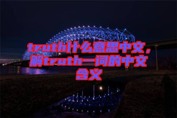 truth什么意思中文，解truth一詞的中文含義