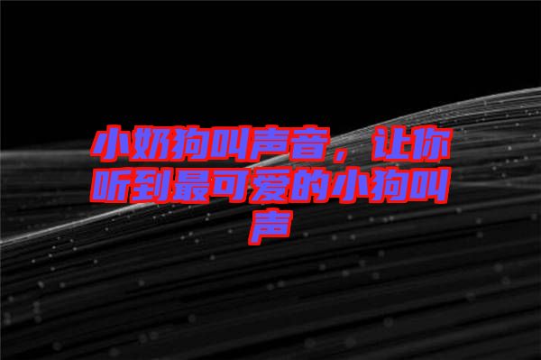小奶狗叫聲音，讓你聽到最可愛的小狗叫聲