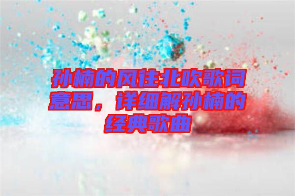 孫楠的風(fēng)往北吹歌詞意思，詳細解孫楠的經(jīng)典歌曲