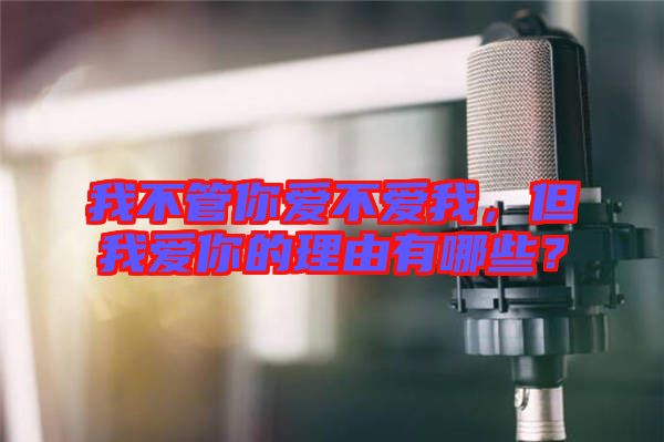 我不管你愛不愛我，但我愛你的理由有哪些？