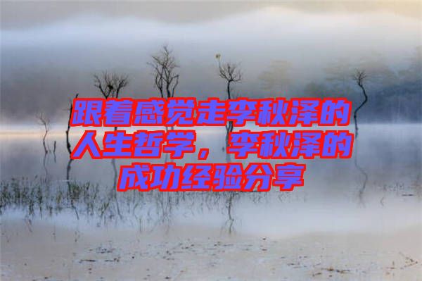 跟著感覺走李秋澤的人生哲學，李秋澤的成功經(jīng)驗分享