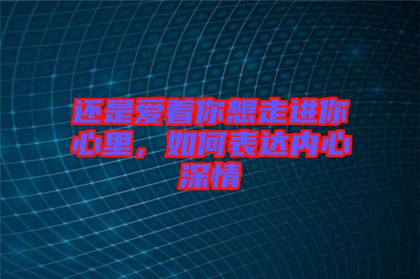 還是愛著你想走進你心里，如何表達(dá)內(nèi)心深情