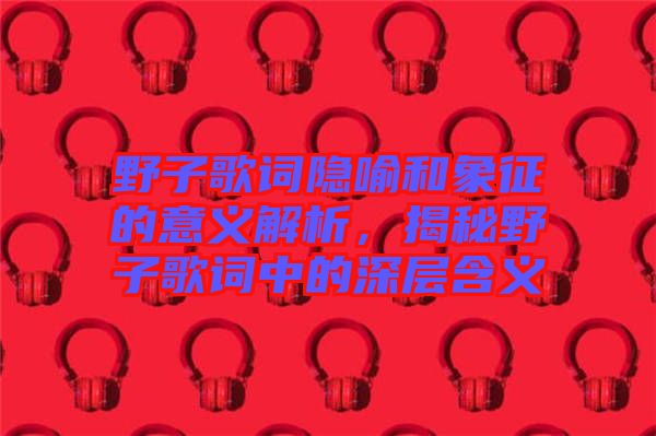 野子歌詞隱喻和象征的意義解析，揭秘野子歌詞中的深層含義