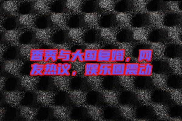 香秀與大國復婚，網(wǎng)友熱議，娛樂圈震動