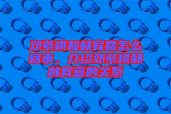 鄧紫棋和林宥嘉怎么回事，介紹鄧紫棋和林宥嘉的關(guān)系